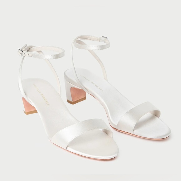 Loeffler Randall Alice Cream Satin Sandal Size 6 New in Box 2” Heel Wedding Gala - Picture 4 of 12